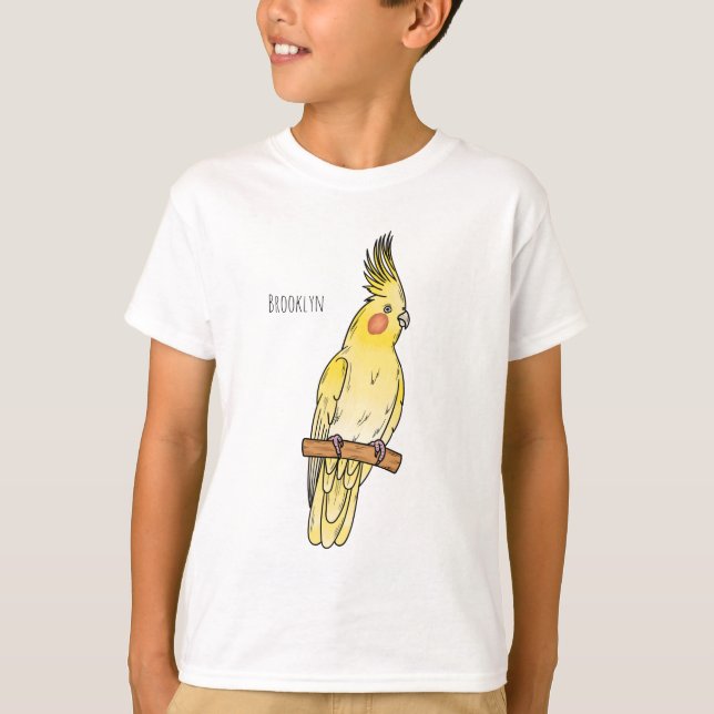 Cockatiel-Vogel-Cartoon T-Shirt (Vorderseite)