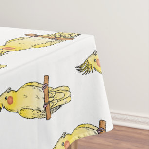 Cockatiel-Vogel-Cartoon Tischdecke