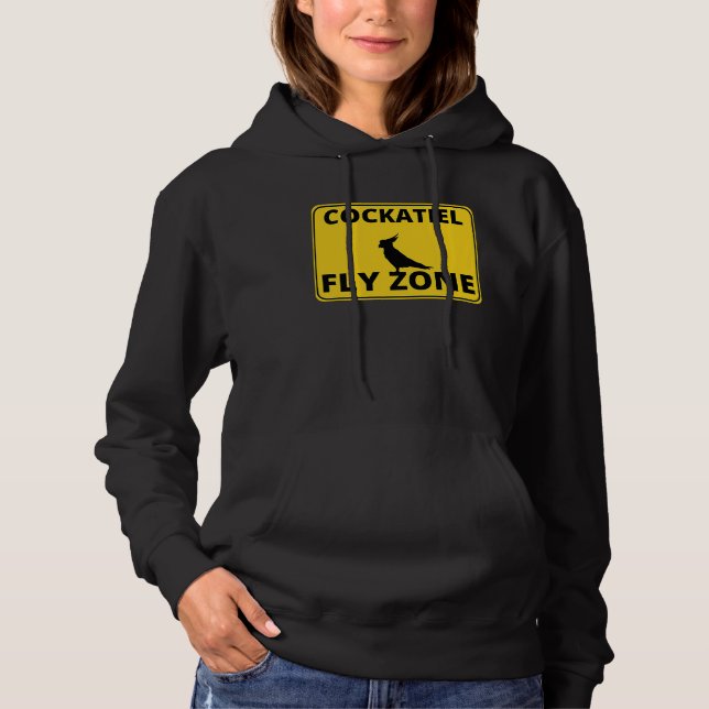 Cockatiel  Warning Fly Zone Cockatiel Hoodie (Vorderseite)
