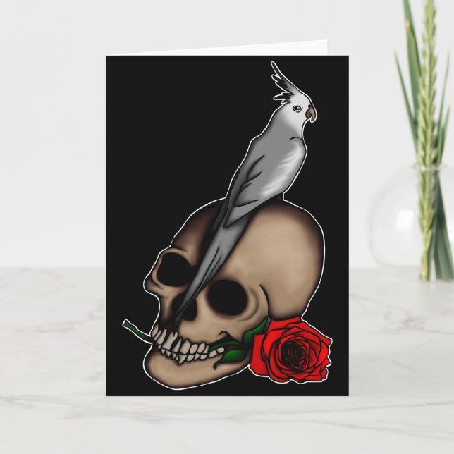 Cockatiels Are Goth, greeting card. Karte (Vorderseite)