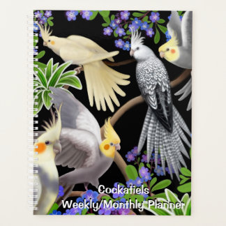 Cockatiels in Vergessen Me Nots Weekly Monthly Pla Planer