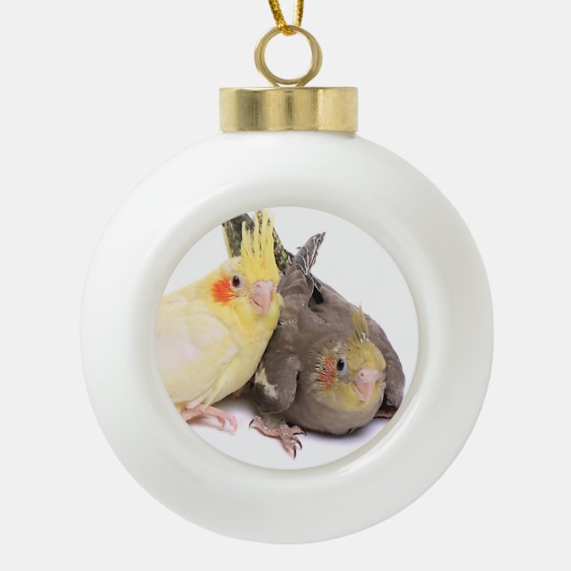 Cockatiels Keramik Kugel-Ornament (Vorderseite)