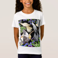 Cockatiels-und Blumen-Mädchen-Baby - Puppe T -