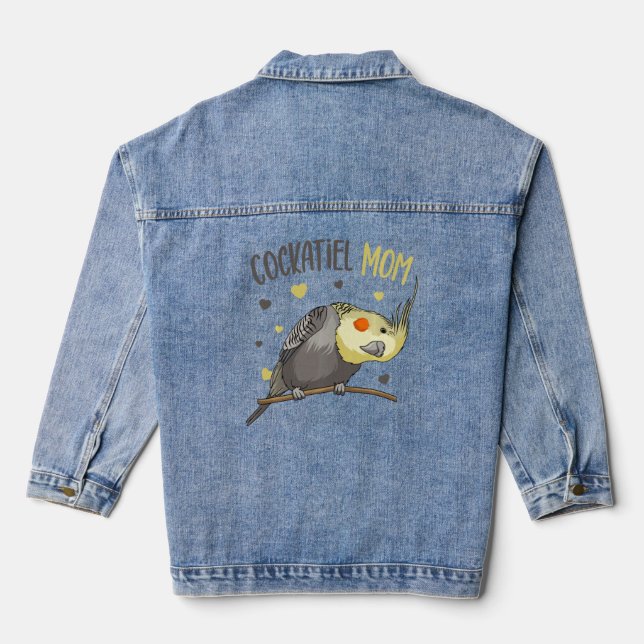 Cockatil Mama Funny Bird Women Jeansjacke (Rückseite)