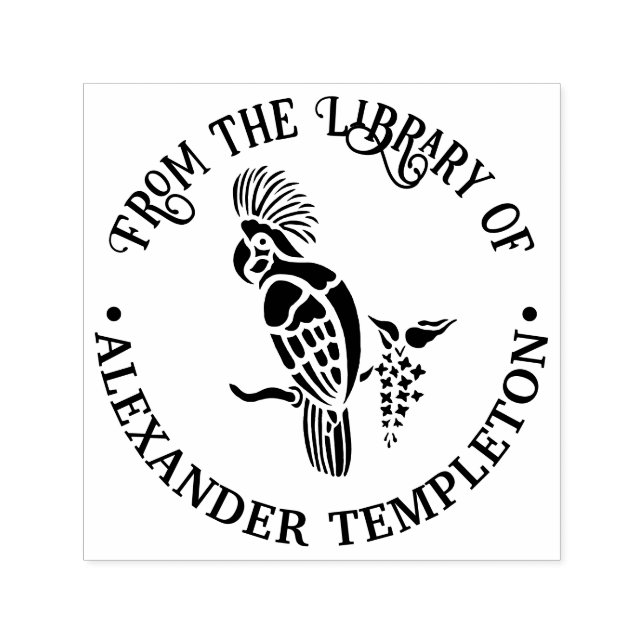 Cockatoo Bird Silhouette Library Name Permastempel (Design)