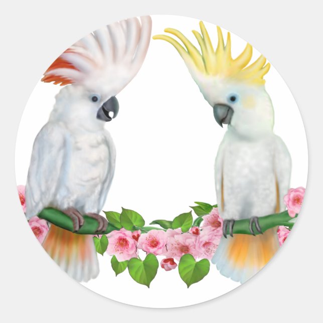COCKATOO COURTSHOF RUNDER AUFKLEBER (Vorderseite)