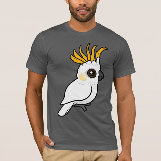 Cockatoo Gelb-mit Haube (Wappen oben) T-Shirt (Vorderseite)