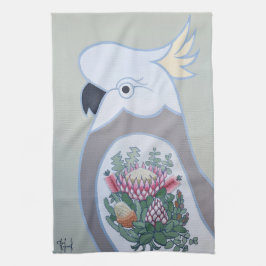 Cockatoo mit King Protea Tattoo Handtuch