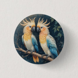 Cockatoo Parrot Couple Button