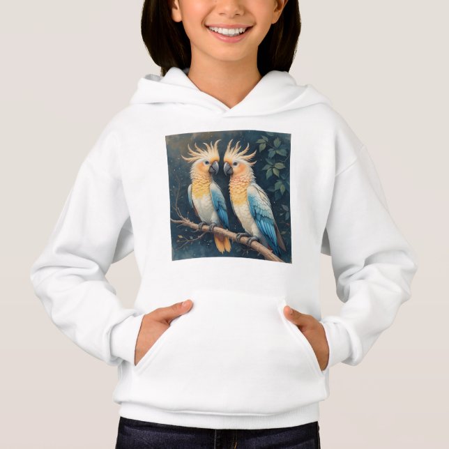 Cockatoo Parrot Couple Hoodie (Vorderseite)