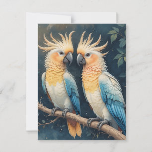 Cockatoo Parrot Couple Postkarte