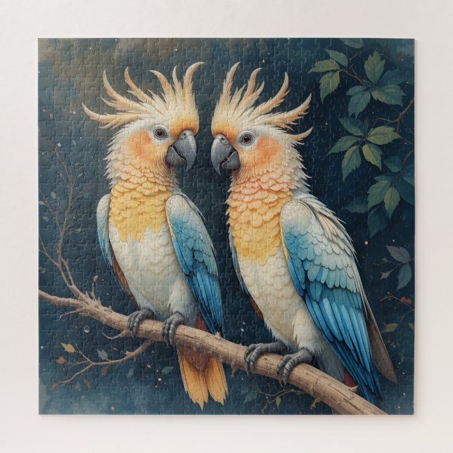 Cockatoo Parrot Couple Puzzle (Vertikal)