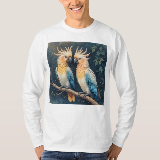 Cockatoo Parrot Couple T-Shirt (Vorderseite)