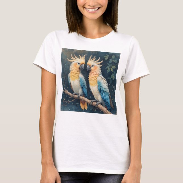 Cockatoo Parrot Couple T-Shirt (Vorderseite)