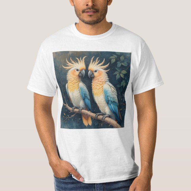 Cockatoo Parrot Couple T-Shirt (Vorderseite)