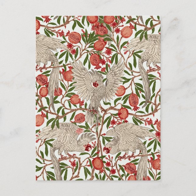 Cockatoo & Pomegranate by Walter Crane Art Nouveau Postkarte (Vorderseite)