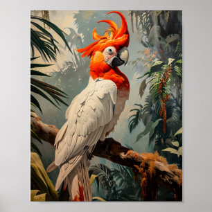Cockatoo Portrait Vintag Poster
