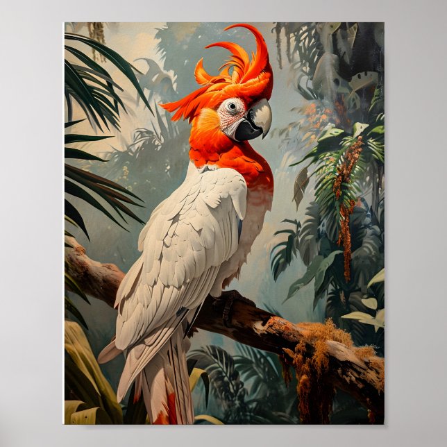 Cockatoo Portrait Vintag Poster (Vorne)