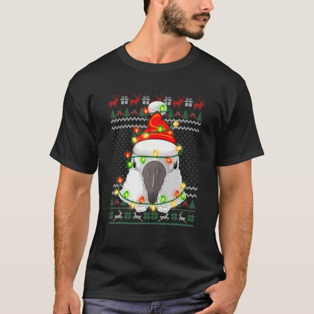 Cockatoo Santa Parrot Ugly Christmas Sweater Bird T-Shirt (Vorderseite)