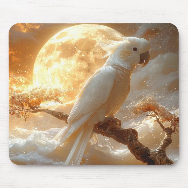 Cockatop Parrot Fantasy Dreamscape Mousepad (Vorne)