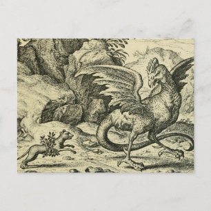 "Cockatrice vs. Weasel" Postkarte
