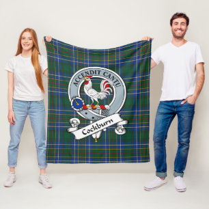 Cockburn Ancient Clan Abzeichen Tartan Kariert Fleecedecke
