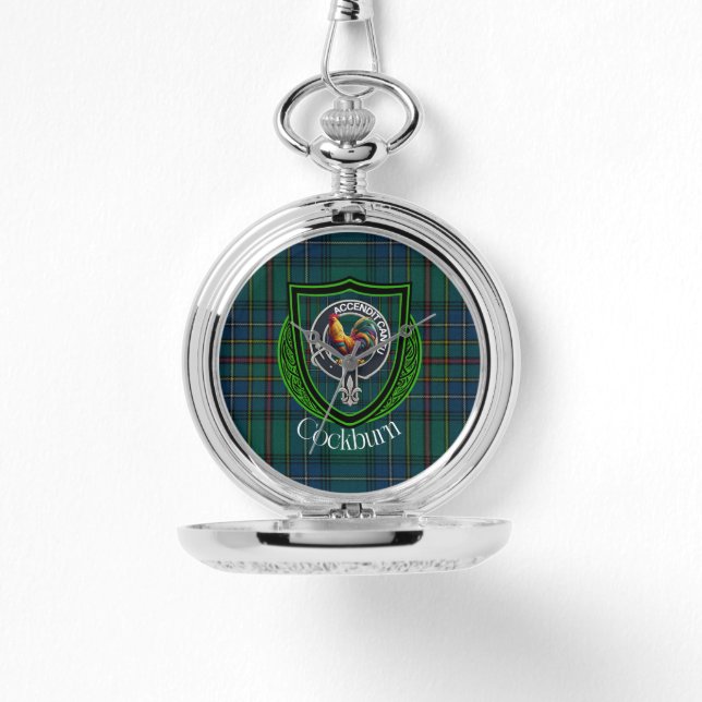 Cockburn Scottish Clan Tartan & Crest Armbanduhr (Vorderseite)