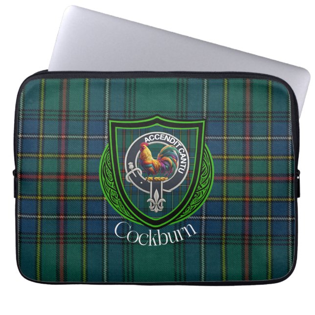 Cockburn Scottish Clan Tartan & Crest Laptopschutzhülle (Vorderseite)