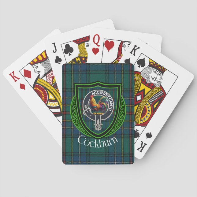 Cockburn Scottish Clan Tartan & Crest Spielkarten (Rückseite)