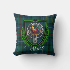 Cockburn Scottish Clan Tartan & Wappen Kissen