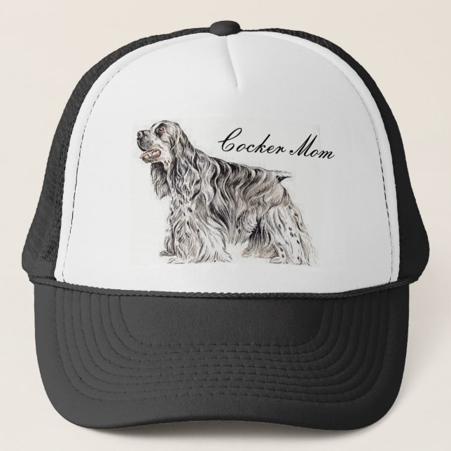 Cocker-Mama, American Cocker-Spaniel-Cap Truckerkappe (Vorderseite)