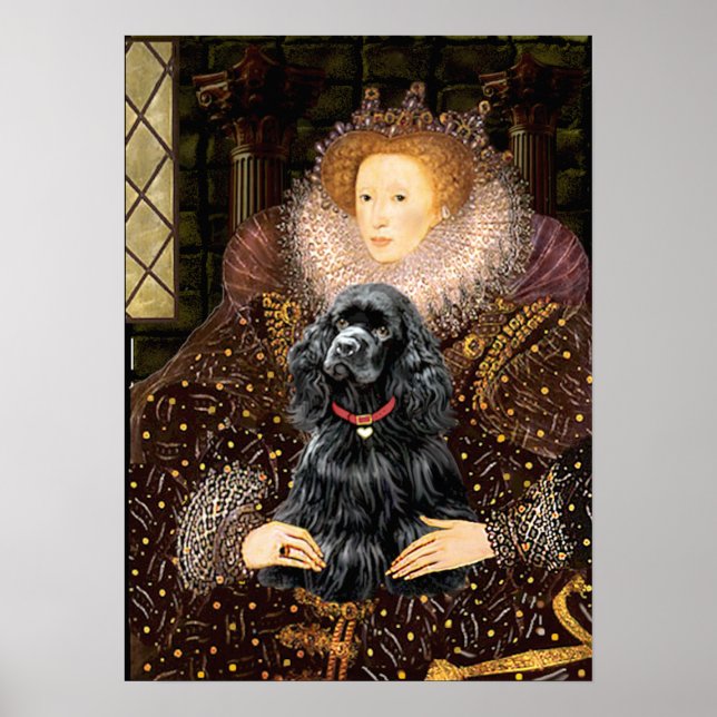 Cocker (schwarz) - Königin Poster (Vorne)