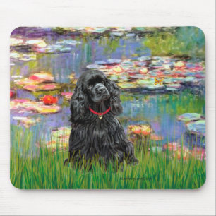 Cocker (schwarz) - Lilien 2 Mousepad