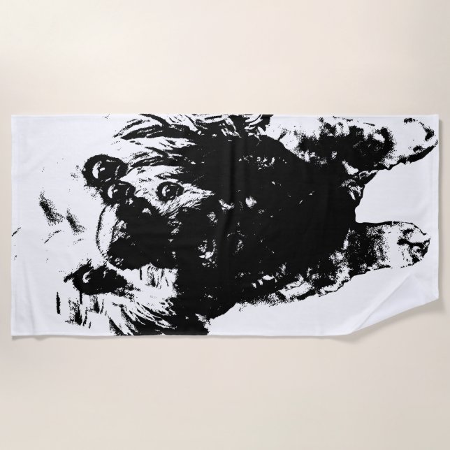 Cocker Sketch –   Bold Dog, Big Splash Strandtuch (Vorderseite)