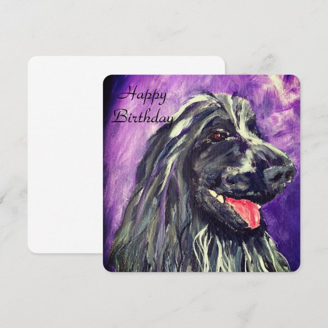 Cocker Spanel Blue Roan Hund zum Geburtstag bemalt (Vorne/Hinten)