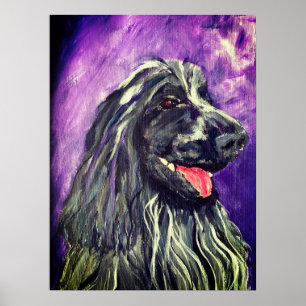 Cocker Spanel Blue Roan Painted Poster
