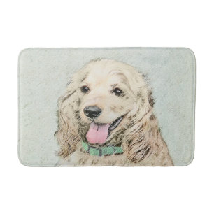 Cocker Spanel Buff Painting - Original Dog Art Badematte