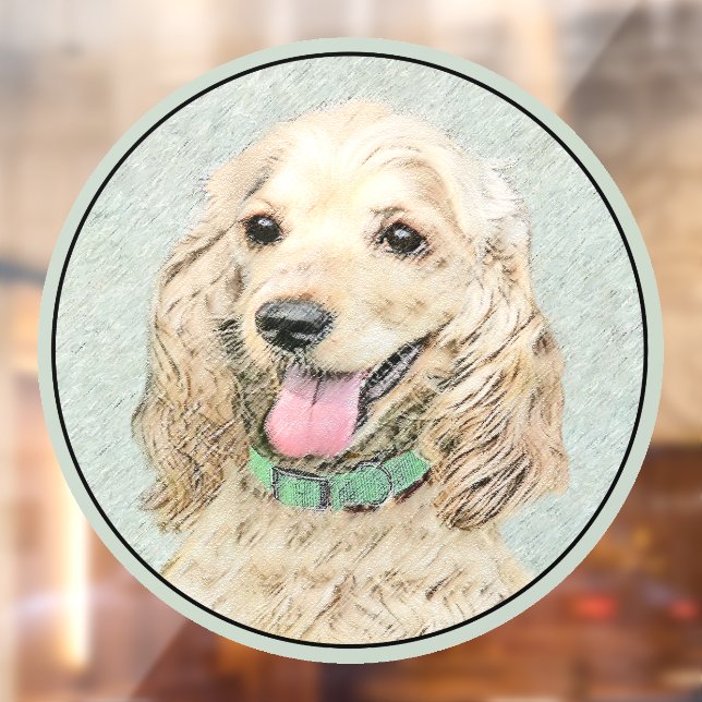 Cocker Spanel Buff Painting - Original Dog Art Fensteraufkleber (Blatt 2)