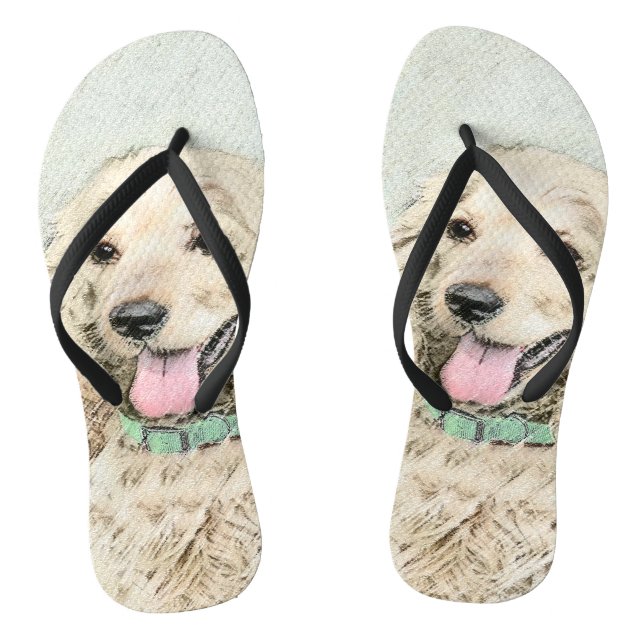 Cocker Spanel Buff Painting - Original Dog Art Flip Flops (Fußbett)