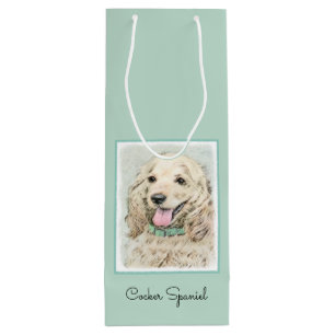 Cocker Spanel Buff Painting - Original Dog Art Geschenktüte Für Weinflaschen