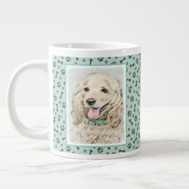 Cocker Spanel Buff Painting - Original Dog Art Jumbo-Tasse (Links)