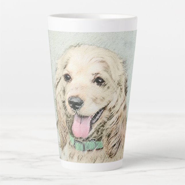 Cocker Spanel Buff Painting - Original Dog Art Milchtasse (Vorderseite)