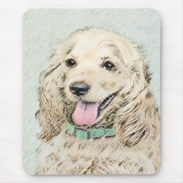 Cocker Spanel Buff Painting - Original Dog Art Mousepad (Vorne)