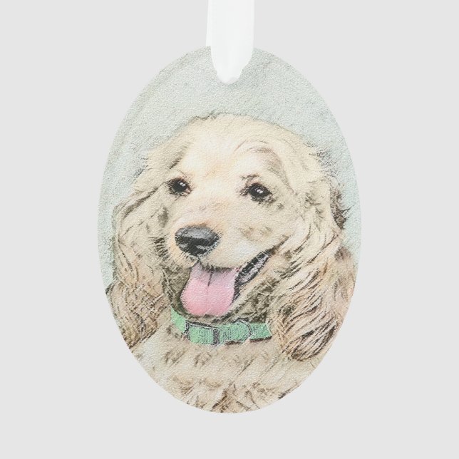 Cocker Spanel Buff Painting - Original Dog Art Ornament (Rückseite)
