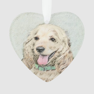 Cocker Spanel Buff Painting - Original Dog Art Ornament