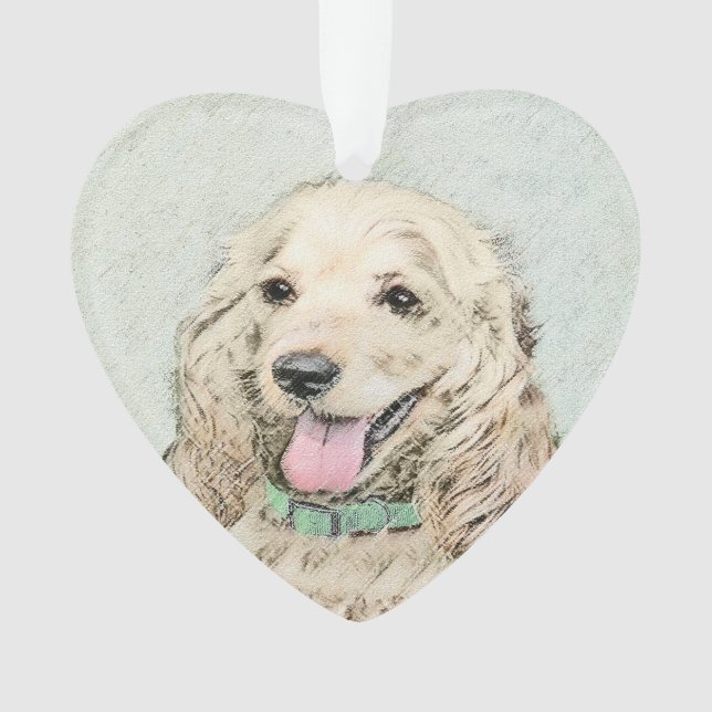 Cocker Spanel Buff Painting - Original Dog Art Ornament (Vorderseite)