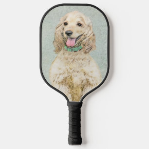Cocker Spanel Buff Painting - Original Dog Art Pickleball Schläger