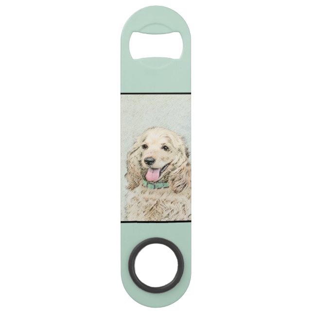 Cocker Spanel Buff Painting - Original Dog Art Speed Flaschenöffner (Rückseite)