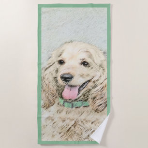 Cocker Spanel Buff Painting - Original Dog Art Strandtuch