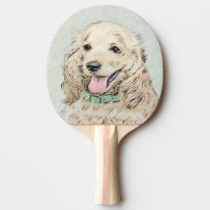 Cocker Spanel Buff Painting - Original Dog Art Tischtennis Schläger